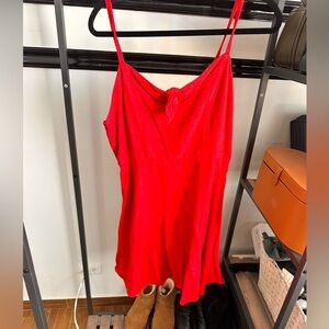 Old Navy Bright Red Knit Dress with Smocking